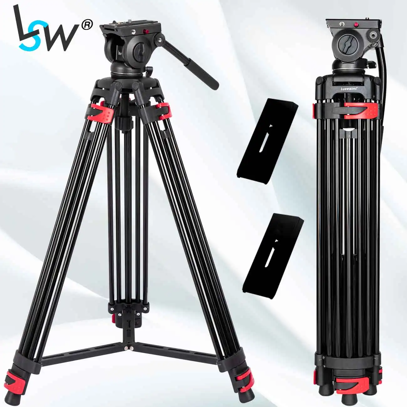 Штатив из алюминиевого сплава для видеокамеры 180 см с жидкостной головкой