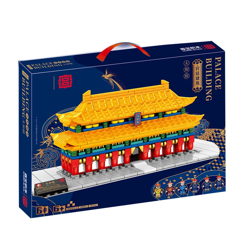 

2021 New Chinese Culture Traditional TAIHE Temple Building Model Building Blocks Educational Toy Store Toy Childrens Gifts