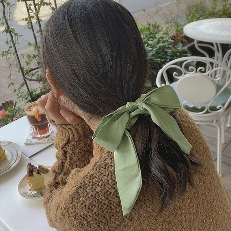 Длинные резинки для женщин милый бант лента кольцо волос сделай сам эластичные