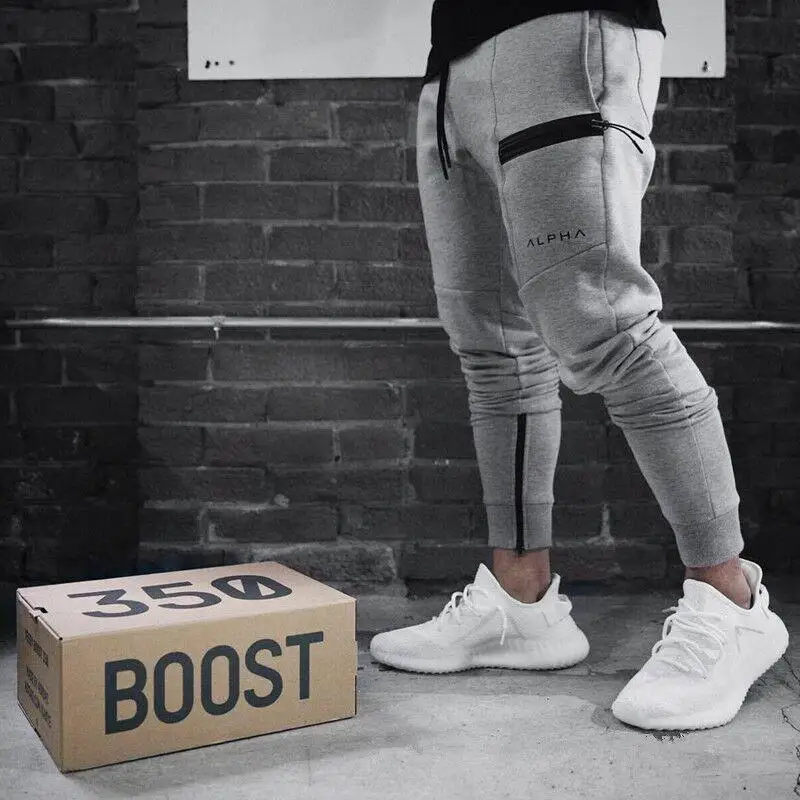 Мужские спортивные штаны для фитнеса повседневные хлопковые брюки-карандаш