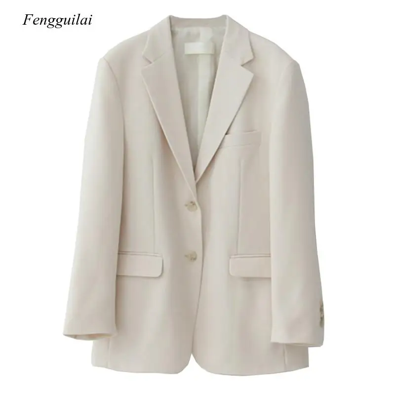 

Loose Outerwear Women Suit Jacket Spring Summer Female Jacke 2020 Elegant Chic Single-Breasted Women Blazer Femme