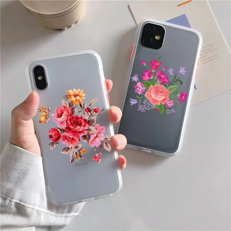 

Цветной чехол для телефона с цветами для iphone 13, 12, 11, xr, xs, x, 7, 8 pro max, простой мягкий силиконовый прозрачный чехол из ТПУ
