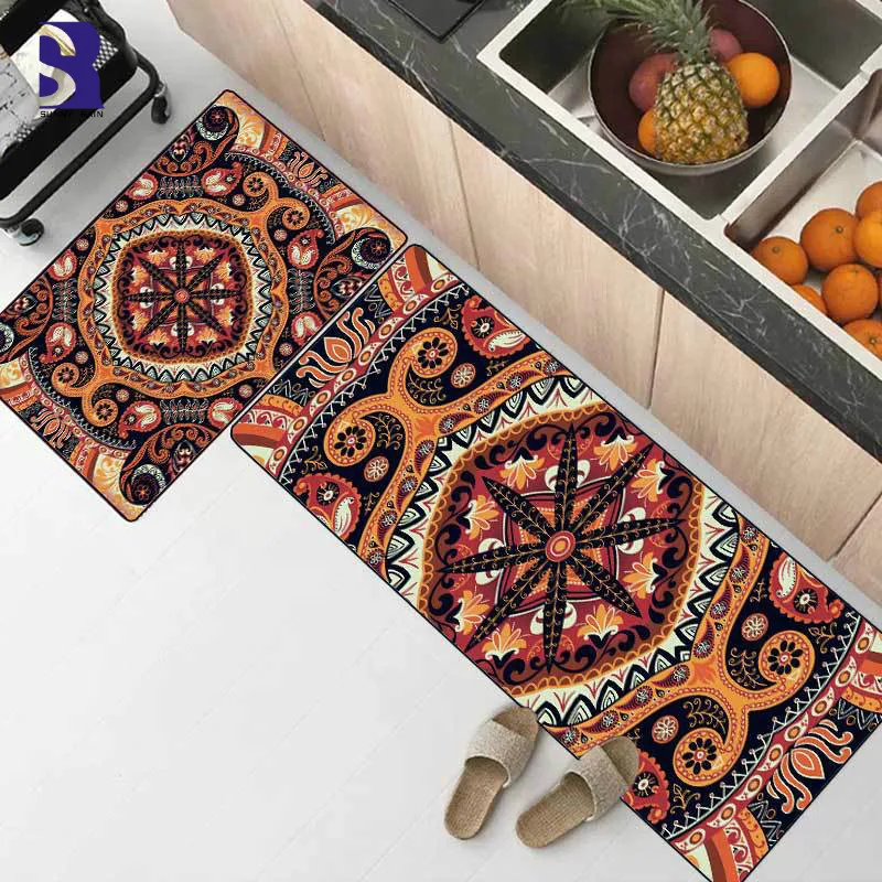 

SunnyRai1-Piece/ 2-Piece Kitchen Rug Set Washable Area Rug For Kitchen Slip Resistant Bathroom Rugs