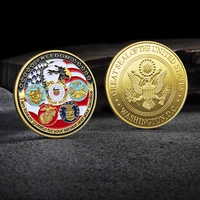 usa navy usaf usmc army coast guard american free eagle totem gold military medal challenge coin collection gift souvenir