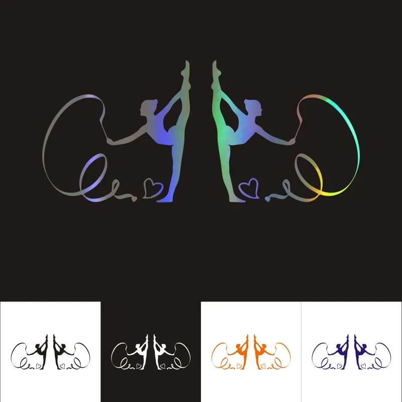 

Car Sticker Auto Sticker Gymnast Silhouette Car Accessories 3D Sticker Reflective Car Styling Decal 14.2*13.4CM Custom Sticker