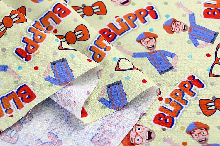 

140cm Width Cartoon BLiPPi Cotton Fabric for Kids Clothes Home Textiles Cloth Slipcover DIY Sewing Material