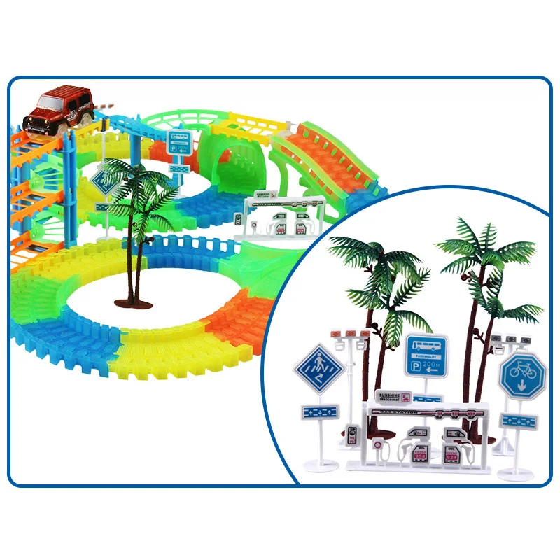 Подключение 2 типа железная дорога волшебный гоночный трек Игровой Набор Diy изгиб