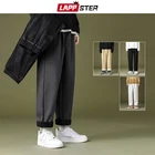 Мужские Мешковатые флисовые брюки-джоггеры LAPPSTER, одежда 2022, мужские однотонные спортивные брюки в стиле Харадзюку, мужские модные черные брюки от пота в японском стиле