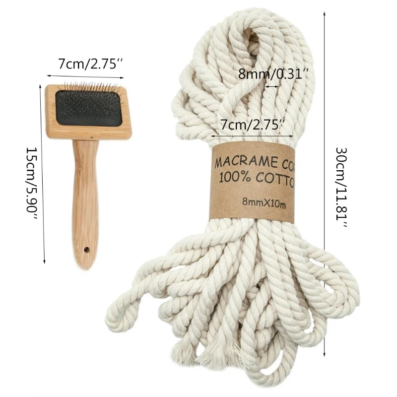 10 м 8 мм веревка макраме витая хлопковый шнур для рукоделия настенные вешалки