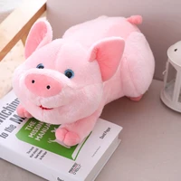 1pc 45cm kawaii lying down pink pig plush doll kid lovely pig animal stuffed toy high quality sofa pillow cute kid birthday gift