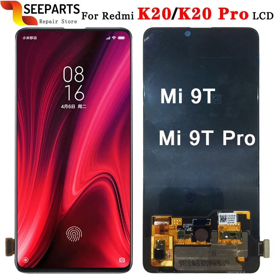 ЖК дисплей AMOlED для Xiaomi Redmi K20 Pro Mi 9T сенсорный экран с дигитайзером в сборе запасные