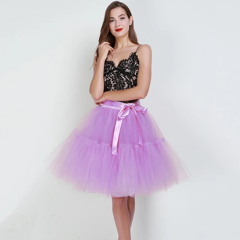 Женская пятислойная фатиновая юбка летняя бальная средней длины женские юбки с