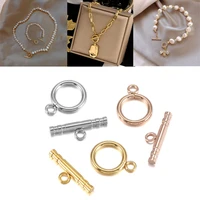 6sets stainless steel gold color fastener bracelet toggle clasp buckle connector ot clasps for diy jewelry making accesscories