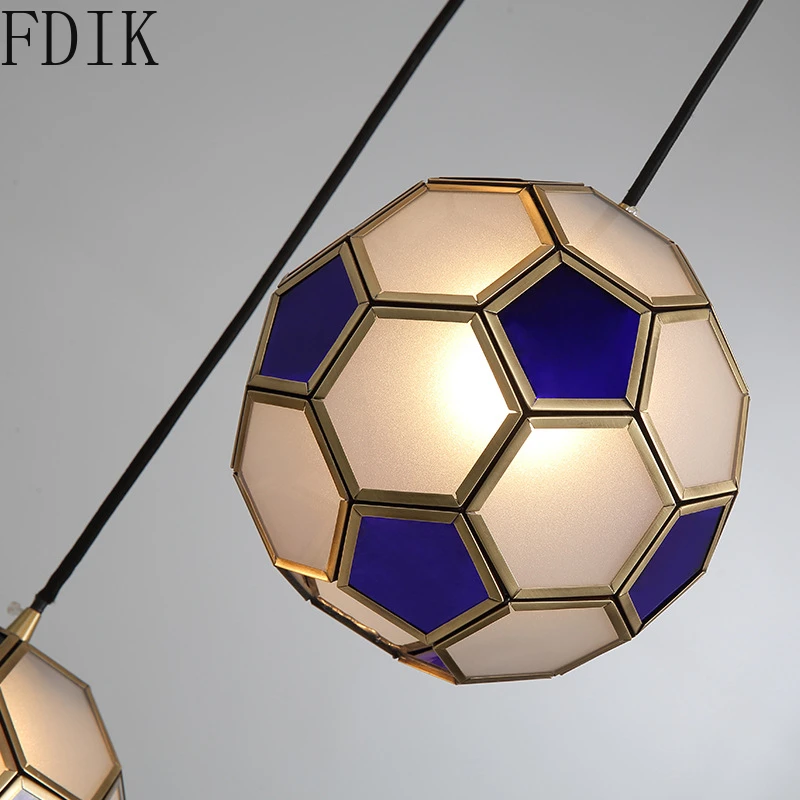 Креативные стеклянные подвесные светильники для футбола скандинавские