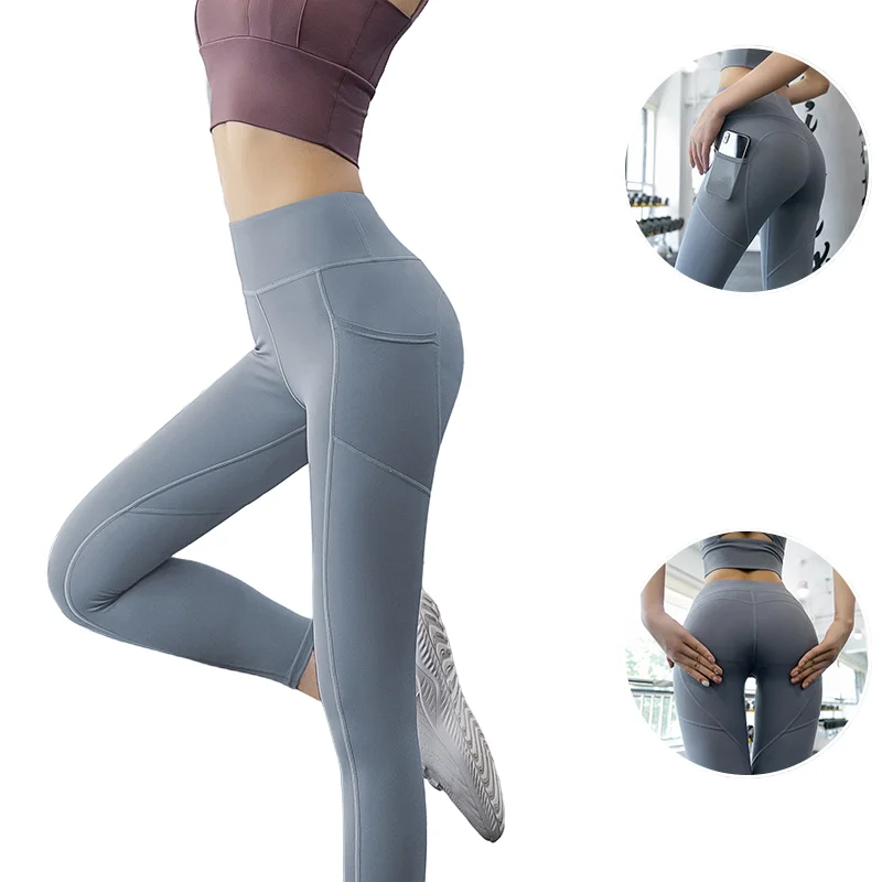 Summer Mesh Side Pocket Nine Point Yoga Pants Women Fast Dry Stretch Fitness Leggings Breathable Running Sports Trousers Mujer