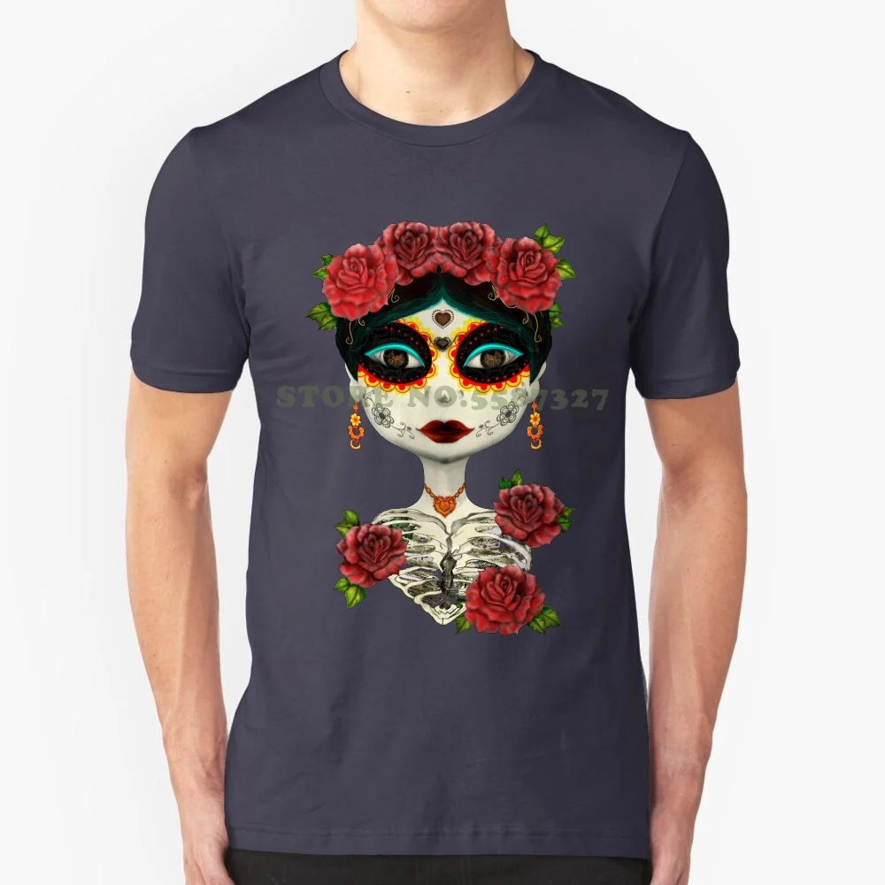 

Catrina Summer T Shirt For Men Women teens Skulls Day Of The Dead Skeleton Mexico Catrina Cool Design Terror Night Skulls Day