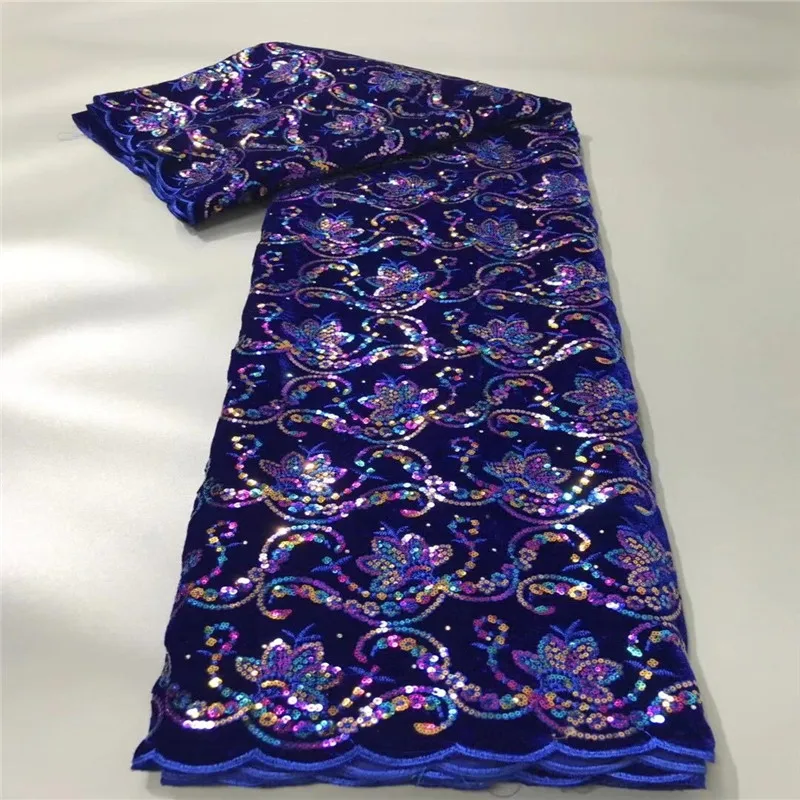 

African Net Lace Fabric 2021 Purple/gold High Quality Elegant Nigerian Wedding Lace Fabrics sequins French Tulle Lace Material