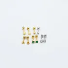 Серьги-гвоздики из стерлингового серебра 925 пробы с винтом из зеленого циркония, треугольные и квадратные серьги, милые миниатюрные серьги-гвоздики для женщин и девушек, ювелирные изделия для ушей