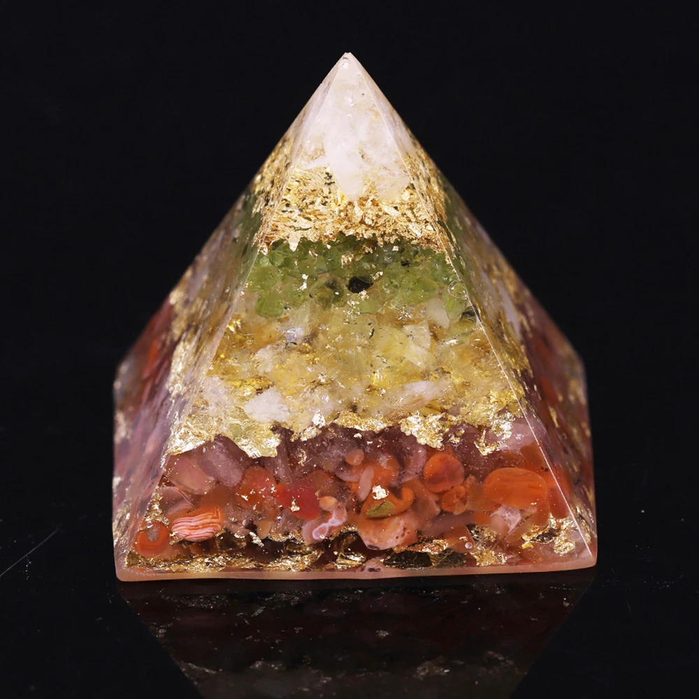 Orgonite пирамиды преобразователь энергии Orgone смолы Природный Гравий Камни баланс