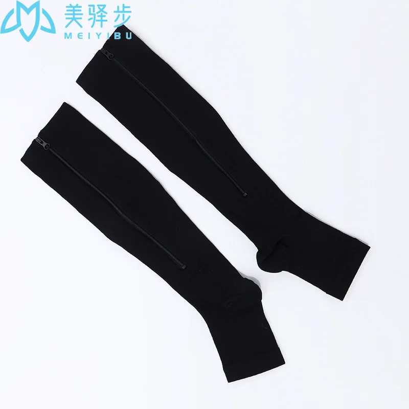 3 PAIRS Copper Zipper Compression Socks Toeless for Women Men 20-30 MmHg Varicose Veins Travel Running Stockings