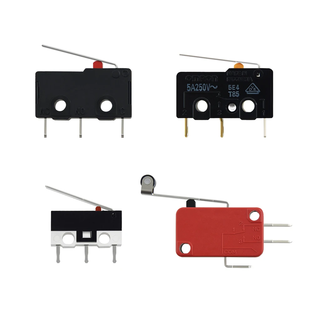 Концевой микро-выключатель с тремя прямыми ножками Боковая кнопка Мгновенный