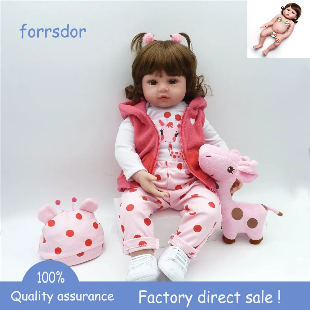 Кукла реборн мягкая силиконовая Реалистичная кукла для купания 19 дюймов ручная