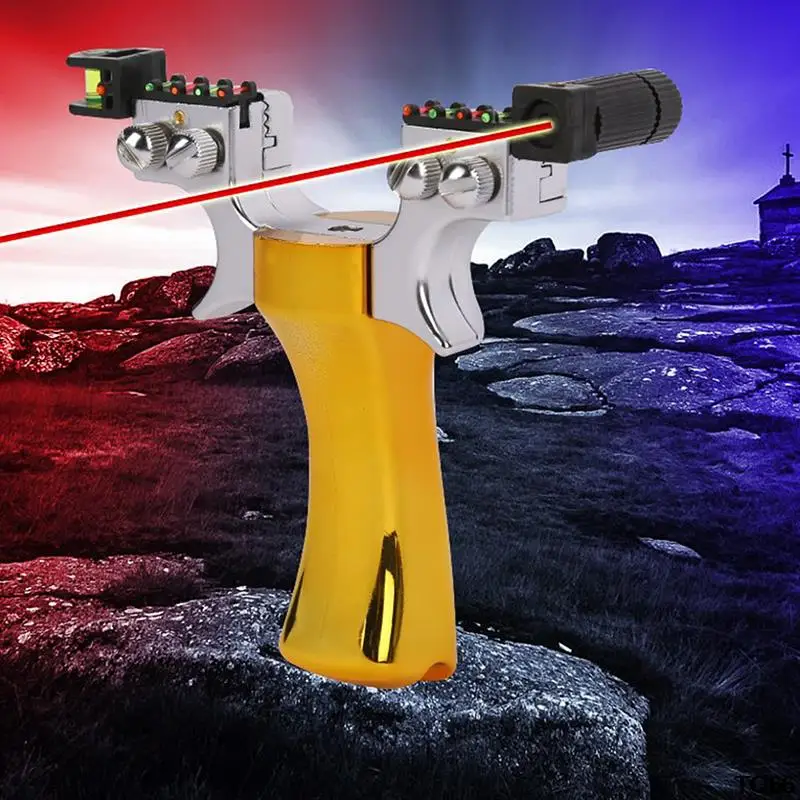 

New Catapult Sling Slingshot Thickened Flat Rubber Band Outdoor Sports Slingshot Quick Press Laser Infrared Hunting Launcher