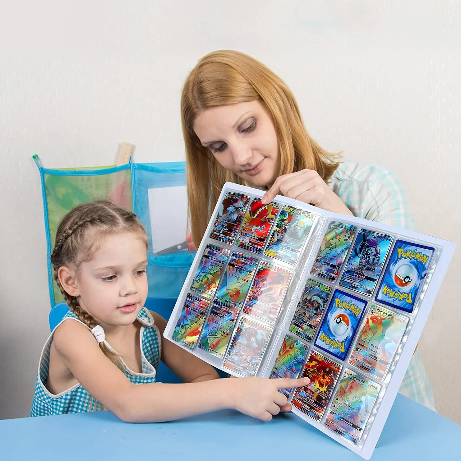 &Aacute;lbum de Pok&eacute;mon para ni&ntilde;os, carpeta de tarjetas de 9 bolsillos, soporte de mapa, colecciones de personajes de videojuego, juguete para regalo, 432 Uds.-4