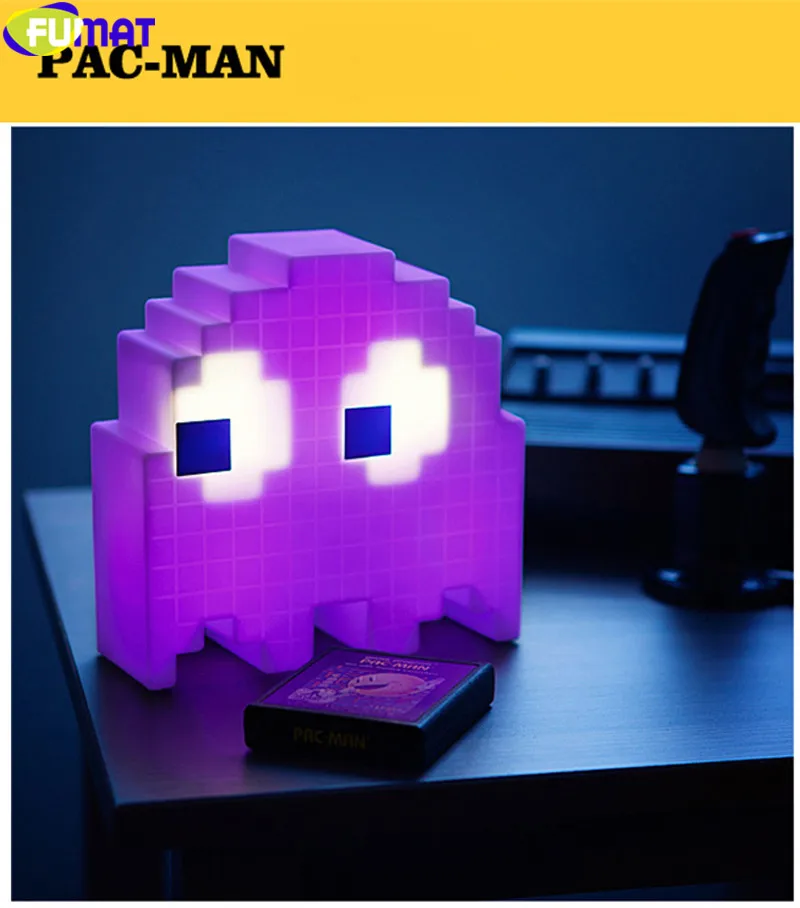 FUMAT мультфильм USB Pac-man игровой тематический цветной ночной Светильник СВЕТОДИОДНЫЙ призрак светильник s спальня детская комната праздник украшение дома ночной Светильник s