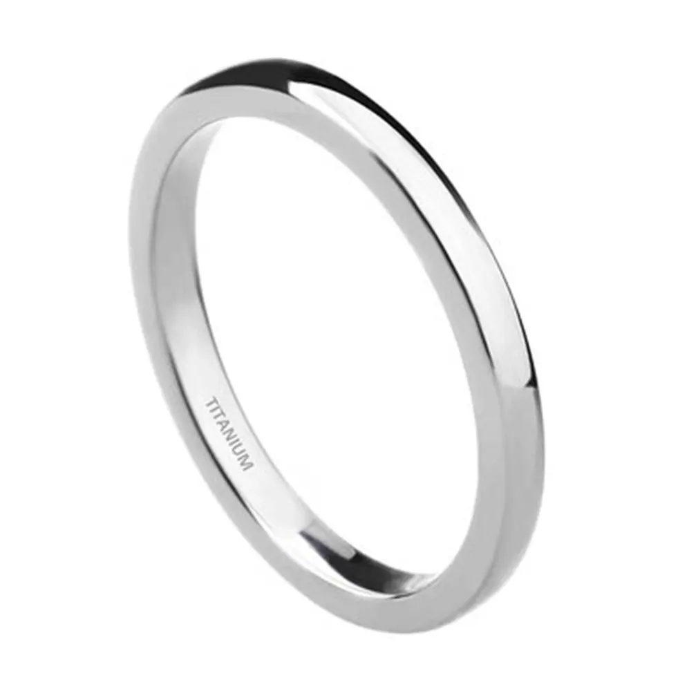 

2mm/4mm/6mm Polished Silver Color Titanium Ring Women Smooth Wedding Band Minimalism Simple Stack Rings Female Fashion Jewelry