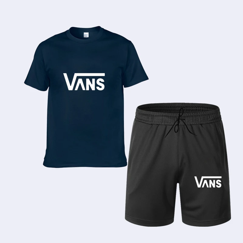 

2021 new men's running Sets T-shirt + shorts suit printing summer brand men's and women's fashion suit two piece T-shirt + short