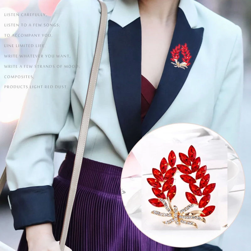 

Fashion Wheat Rhinestones Brooch Accessories Fashion Ladies Jewelry Scarf Buckle Alloy Rhinestones Brooch