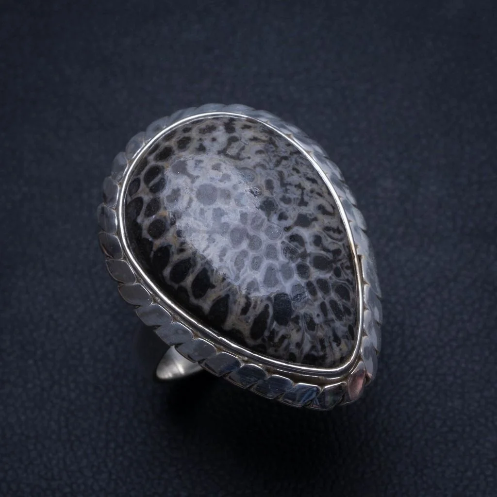 Естественный септарийский жеод ручная работа мексиканское серебряное кольцо