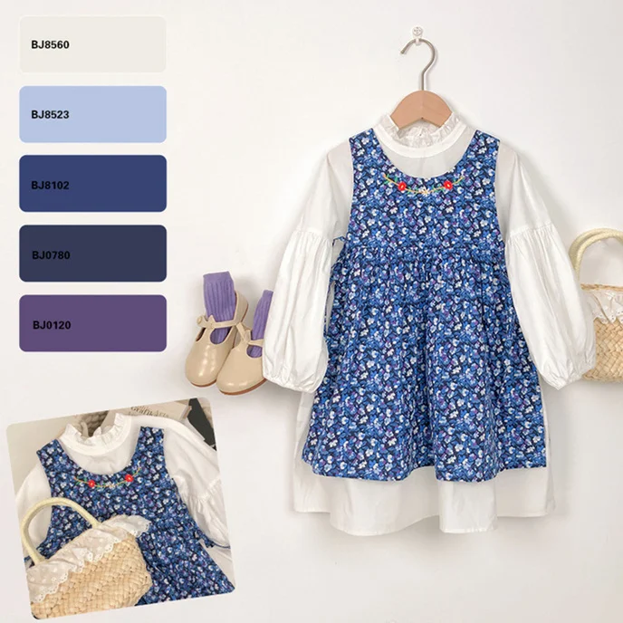 

Girl White Dress 2021 Autumn Children's Cotton Dresses And Vest Outfits Kids Long Sleeve Casual Oversized Frock Child Clothing