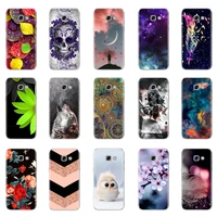 for coque samsung galaxy a3 2017 case cover cute flowers painted soft tpu silicone bumper for fundas samsung a3 2017 phone cases