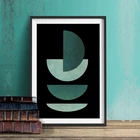 Картина на холсте изумрудно-зеленый абстрактный геометрический постер принты середины века современные настенные картины для гостиной домашний декор