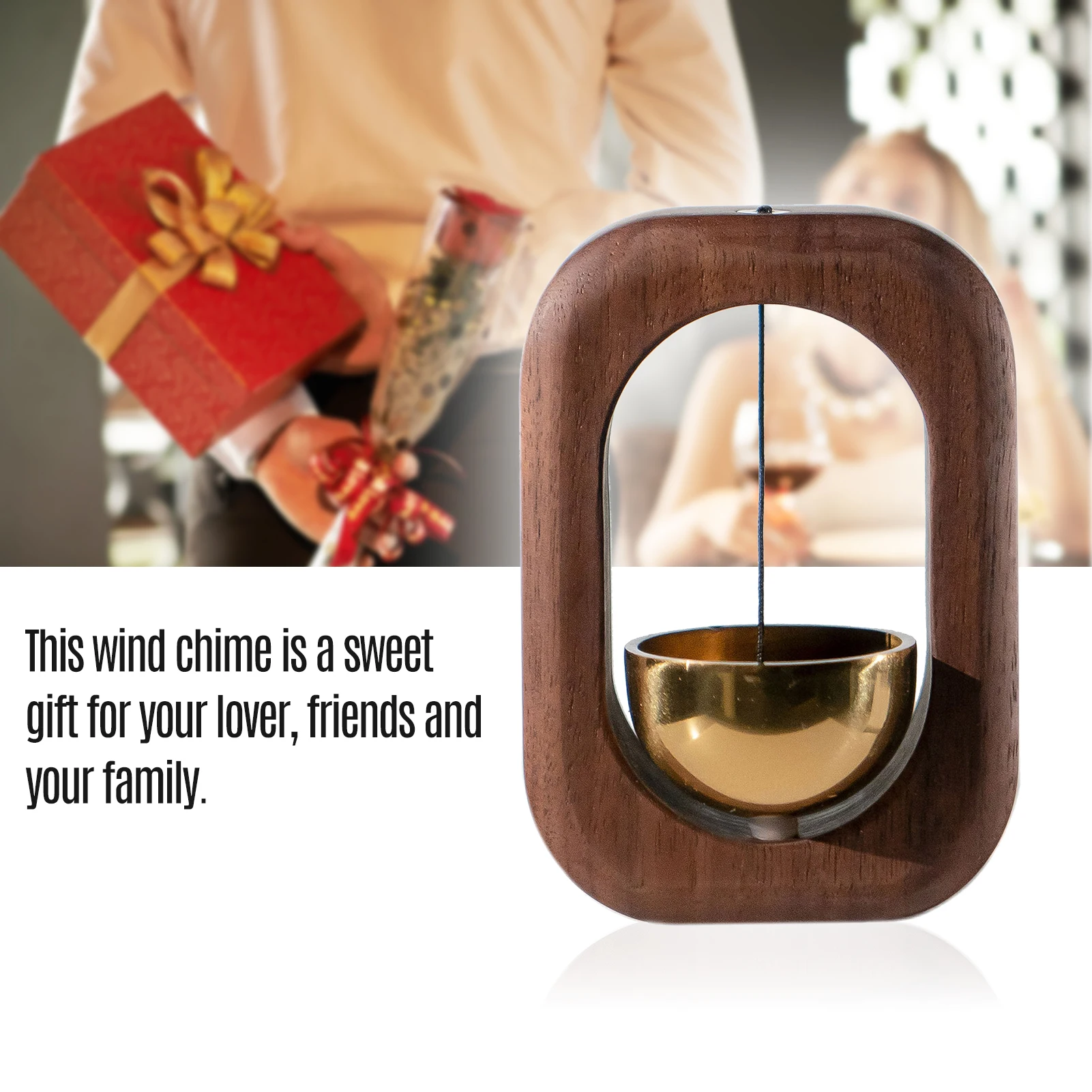 

Suction Wind Chime Doorbell Decoration Refrigerator Door Closet Wood Windchime Bells Home Garden Windchime Musical Instruments