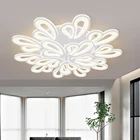 Современный СИД потолочный светильник для зала Гостиная Спальня столовой чехлы для kitchern деко люстры Дизайн черного и белого цвета большие светильник