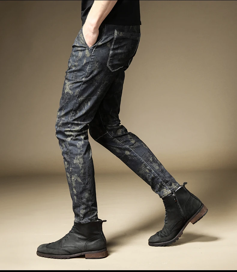 Бесплатная доставка Новые мужские повседневные осенние корейские джинсы узкие