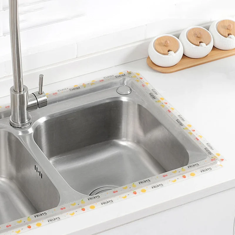 

Kitchen PVC Waterproof Stickers Oilproof Bathroom Shower Sink Bath Sealing Strip Tape Wall Stickers Protect Desktop
