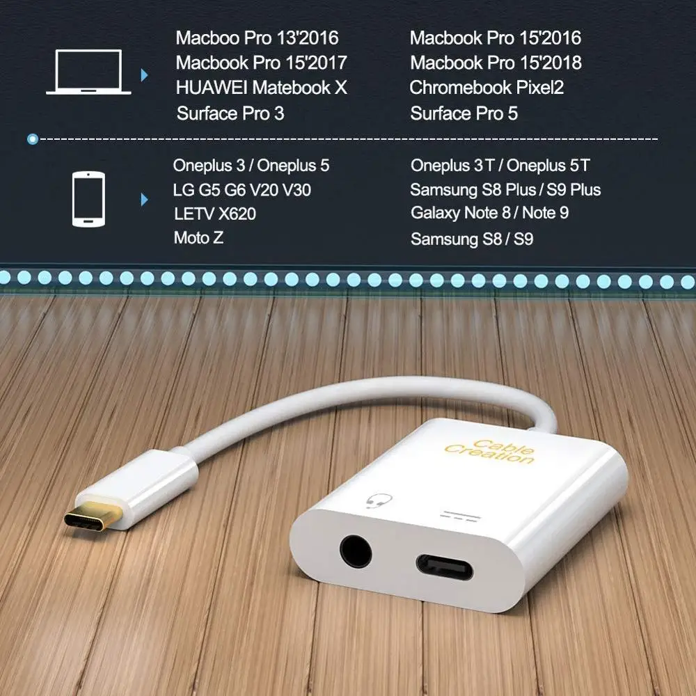 Кабель Переходник USB C на 3 5 мм Aux CableCreation 2 в 1 Тип до разъем для наушников аудио