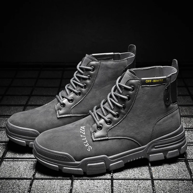 

2019 Men's Winter Snow Boots Fur Ankle Warm Boots Men's Casual Shoes High Quality Plush Men's Outdoor Work Shoes