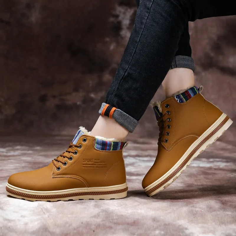 С волнообразным краем zapatos de hombre Обувь для улицы Мужские полусапоги дешевые