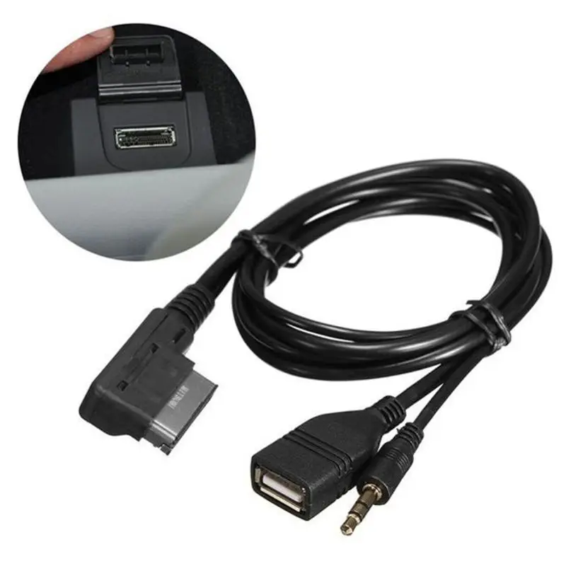

3.5mm AUX Cable MDI AMI MMI Interface USB Adapter for A6L A8L Q7 A3 A4L A5