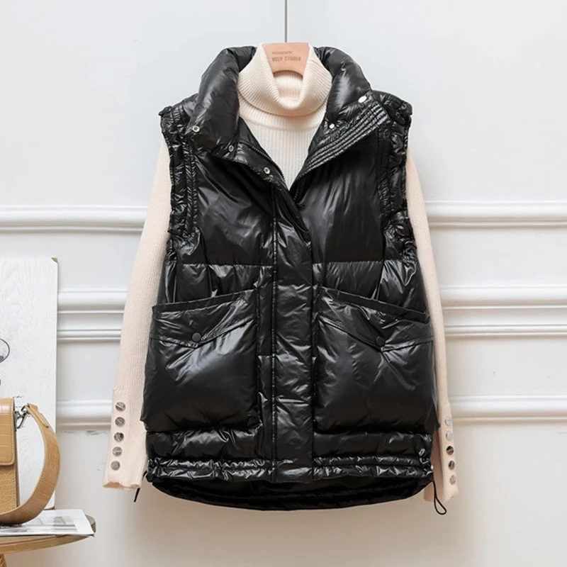 2023 Winter Duck Down Vest Women Ultra Light Oversize Waistcoat Autumn Casual Short Women's Sleeveless Jacket Female Parkas New