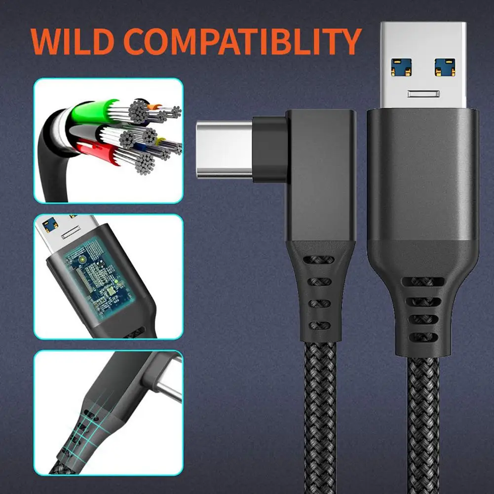 

5M USB-C Cable Oculus Quest 2 Link Cable USB3.2 Compatability Right Angle Type-c 3.2Gen1 Speed Data Transfer Fast Charge