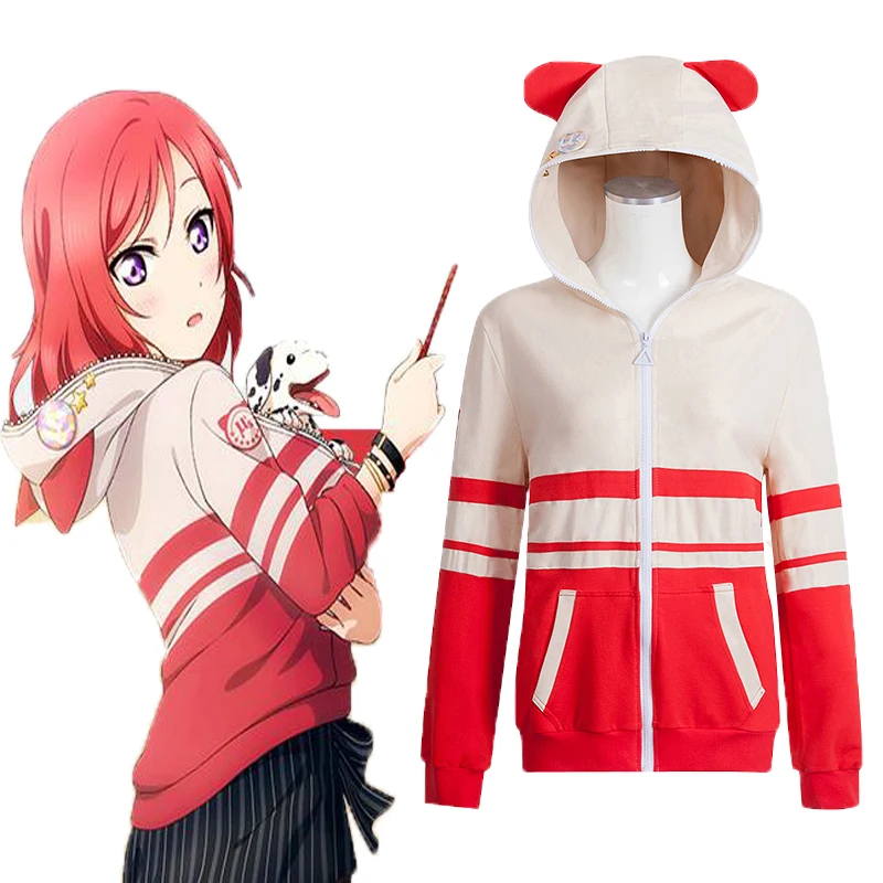 Anime Love Live Hoodies Animal Cosplay Costume Maki Nishikino Sweatshirt Casual Coat Halloween Party Women |