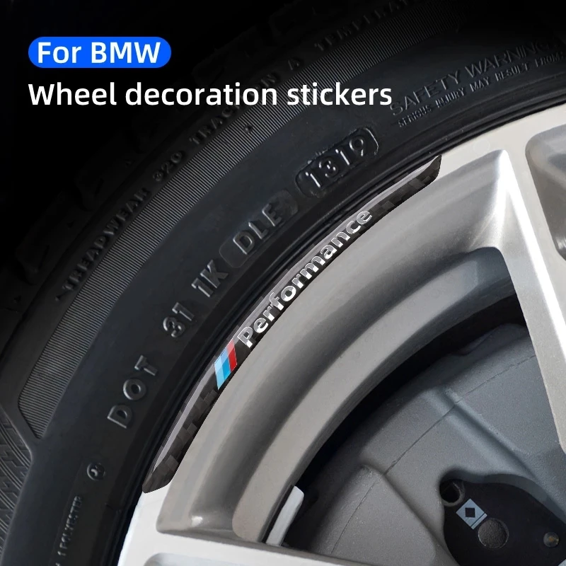 

4pcs Performance Car Rim Wheel Sticker For BMW E30 E36 E39 E46 E60 E70 E87 E90 E92 E71 F10 F30 F20 F01 F02 M3 M5 X3 X4 X5 X6 X7