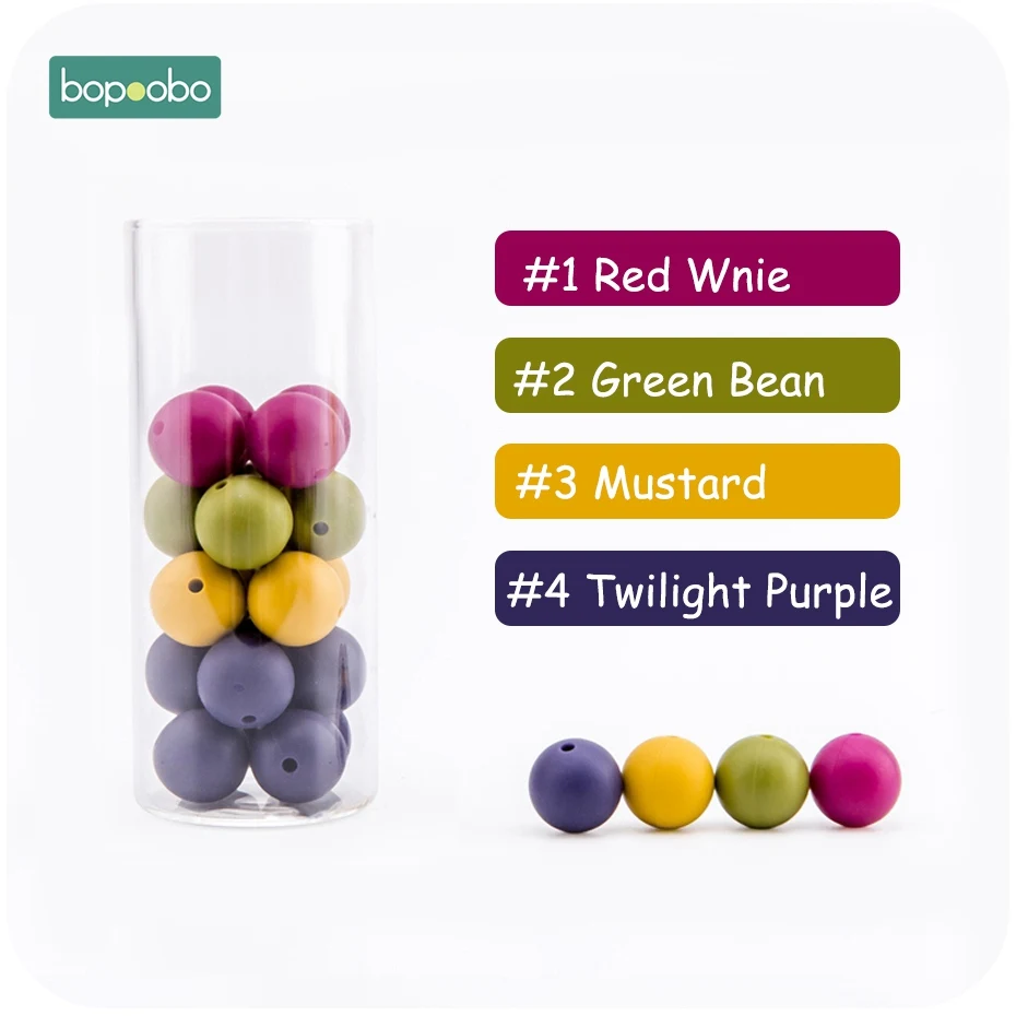 New Color Bopobo 100 шт силиконовые бусины 12 мм пищевого качества Силиконовые Прорезыватели Детские обучающие игрушки безопасные и натуральные силиконовые бусины экологичные - Цвет: New Color