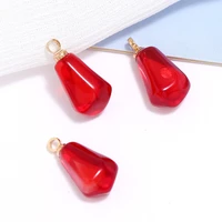 10pcs fresh new small pomegranate seed accessories red resin charms earrings diy accessories stereo earrings decoration